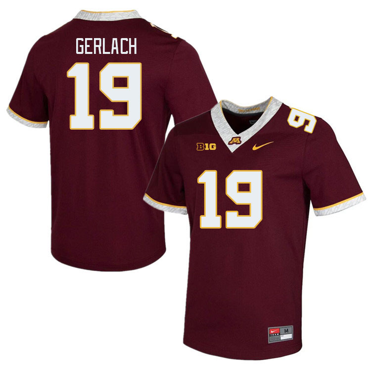 Men #19 Joey Gerlach Minnesota Golden Gophers College Football Jerseys Stitched-Maroon - Click Image to Close